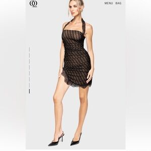 God Save Queens Black Lace Mini Dress